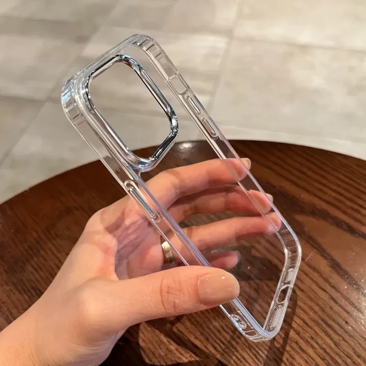 11 To 17 Pro Max Luxury Clear Silicone Phone Case Shockproof Transparent Bumper Back Cover